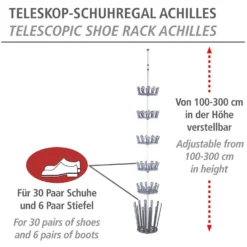 Wenko Teleskop-Schuh- Und Stiefelregal Achilles Ø 30 Cm / Höhe 100 - 300 Cm -Lampen & Leuchten affär 569829 5