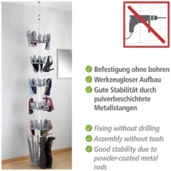 Wenko Teleskop-Schuh- Und Stiefelregal Achilles Ø 30 Cm / Höhe 100 - 300 Cm -Lampen & Leuchten affär 569829 6