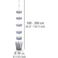 Wenko Teleskop-Schuh- Und Stiefelregal Achilles Ø 30 Cm / Höhe 100 - 300 Cm -Lampen & Leuchten affär 569829 7
