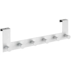 Wenko Türgarderobenleiste Celano Mit 6 Haken Stahl Weiss Breite 39 Cm