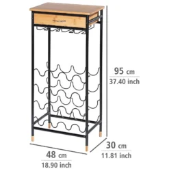Wenko Weinregal Loft 16 Flaschen Metall / Bambus -Lampen & Leuchten affär 570196 4