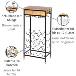 Wenko Weinregal Loft 16 Flaschen Metall / Bambus -Lampen & Leuchten affär 570196 5