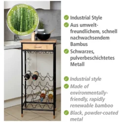 Wenko Weinregal Loft 16 Flaschen Metall / Bambus -Lampen & Leuchten affär 570196 7