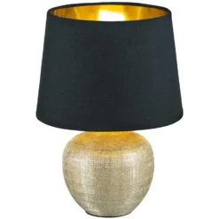 Reality Tischleuchte Luxor Schwarz-Gold Ø 18 Cm / Höhe 26 Cm