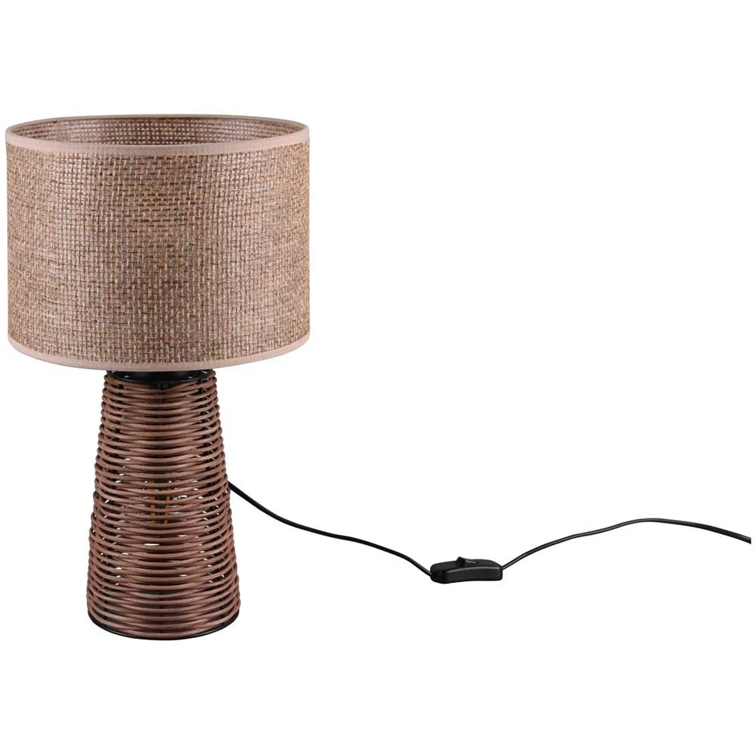 Reality Tischleuchte Straw E27 Strohgeflecht Braun 1 Reality Tischleuchte Straw E27 Strohgeflecht Braun