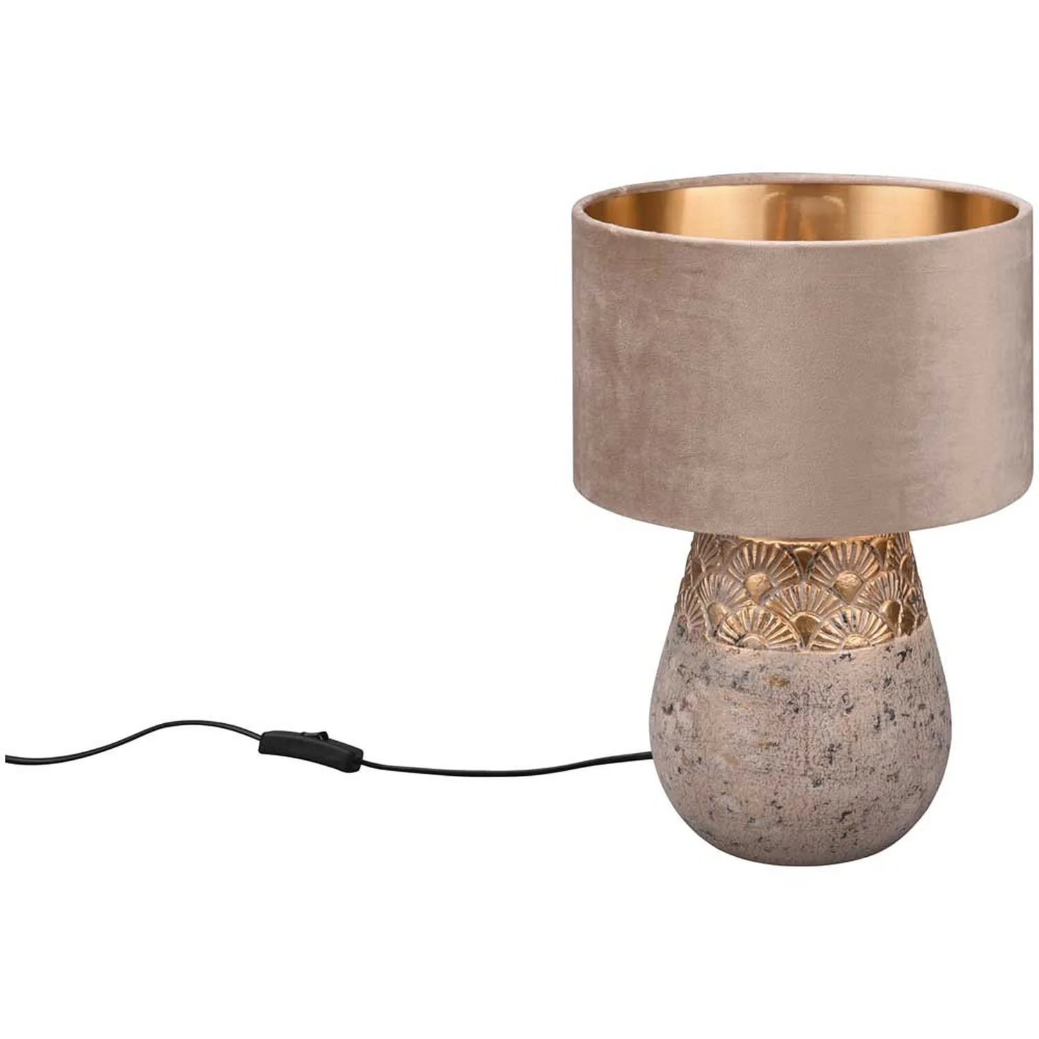 Reality Tischleuchte Kiran E27 Beige / Gold 1 Reality Tischleuchte Kiran E27 Beige / Gold