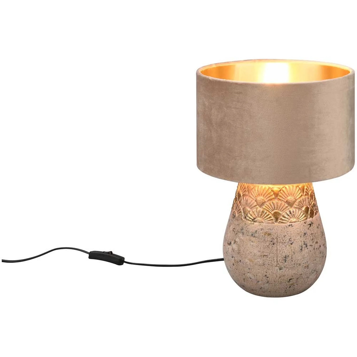 Reality Tischleuchte Kiran E27 Beige / Gold 2 Reality Tischleuchte Kiran E27 Beige / Gold – Bild 2