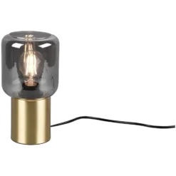 Reality Tischleuchte Nico Messing-Rauchfarben Ø 13 Cm / Höhe 24 Cm