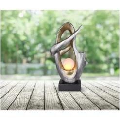 Globo LED-Solarleuchte 1-flammig Schwarz-Metall (HxBxT) 45 X 25,5 X 11 Cm