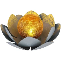 Globo LED-Solarleuchte 1-flammig Glas Grau (HxBxT) 9 X 25 X 25 Cm