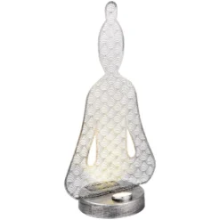 Globo LED-Solarleuchte 1-flammig Silberfarben (HxBxT) 36 X 19 X 12 Cm