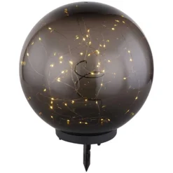 Globo LED-Solarleuchte 50-flammig Grau Ø 30 Cm / Höhe 40 Cm