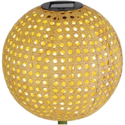 Globo LED-Solarleuchte 1-flammig Bambus Braun Ø 20 Cm / Höhe 34,5 Cm -Lampen & Leuchten affär 573890 3