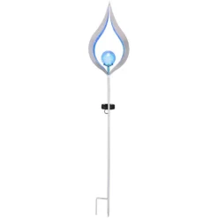 Globo LED-Solarleuchte 1-flammig Silberfarben (HxBxT) 90 X 6 X 17,5 Cm