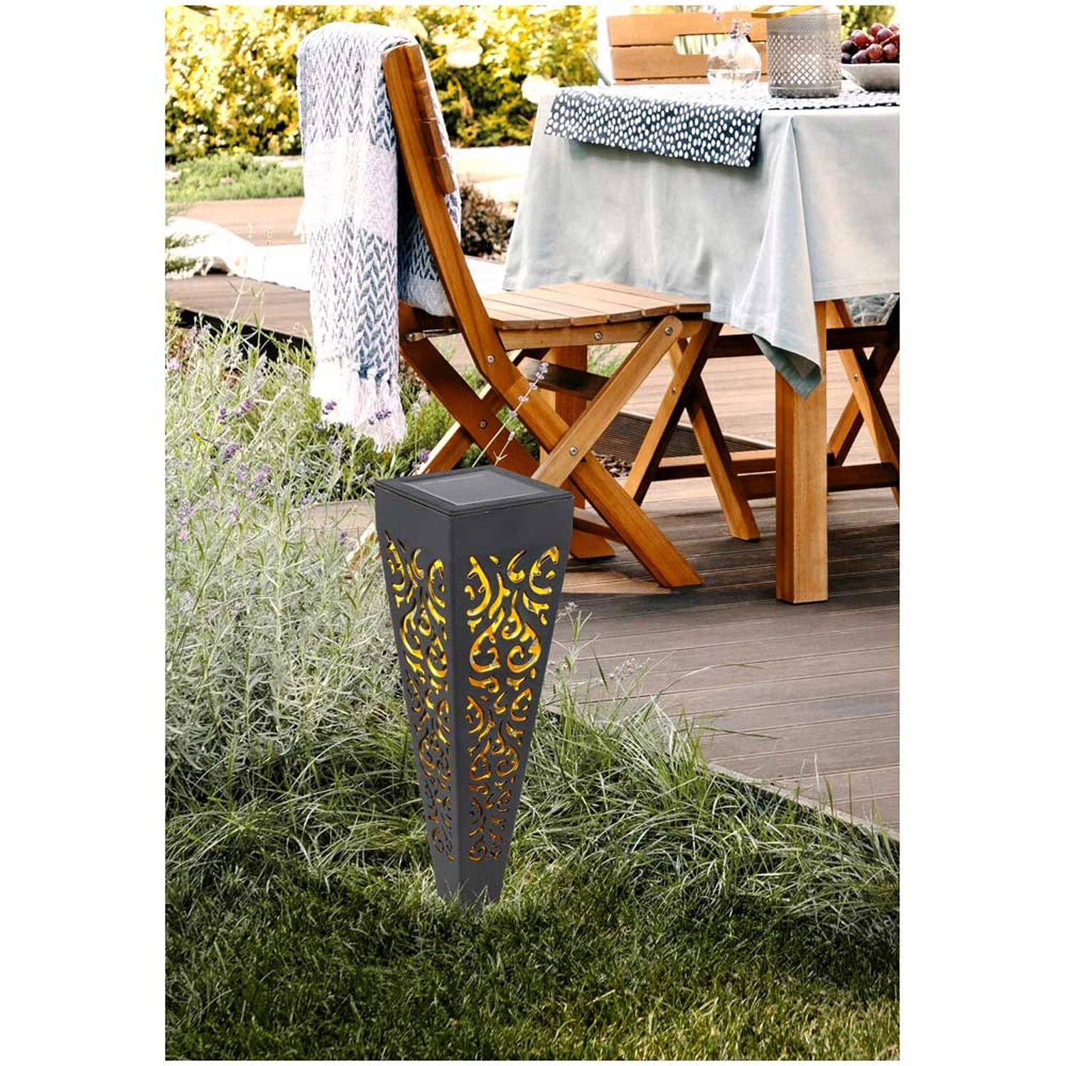 Globo LED-Solarleuchte 1-flammig Schwarz (HxBxT) 33 X 7 X 7 Cm / 3er-Set 2 Globo LED-Solarleuchte 1-flammig Schwarz (HxBxT) 33 X 7 X 7 Cm / 3er-Set – Bild 2