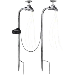 Globo LED-Solarleuchte 60-flammig Silberfarben (HxBxT) 53 X 45 X 13 Cm