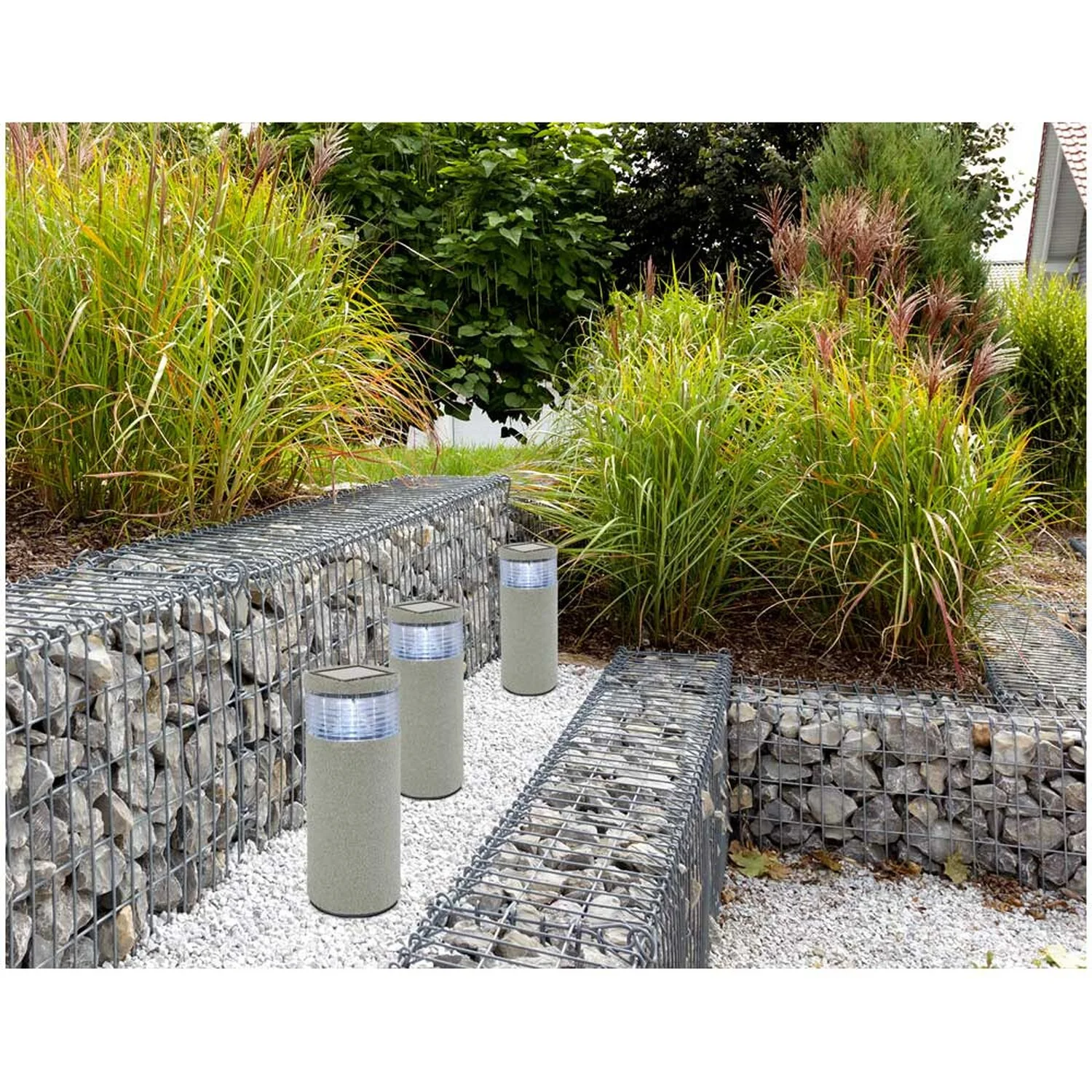 Globo LED-Solarleuchte 1-flammig Steingrau Ø 11,6 Cm / Höhe 40,5 Cm 2 Globo LED-Solarleuchte 1-flammig Steingrau Ø 11,6 Cm / Höhe 40,5 Cm – Bild 2