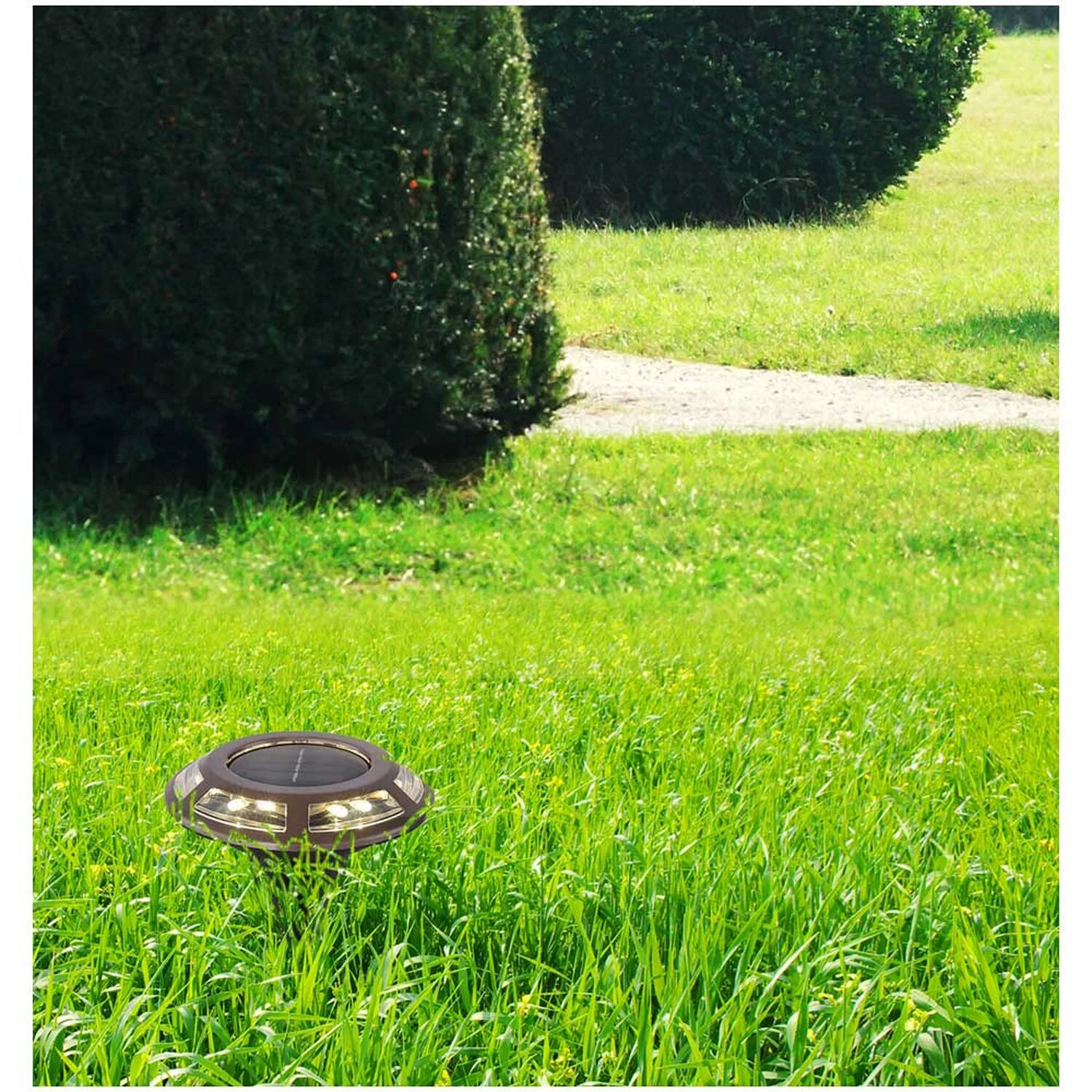 Globo LED-Solarleuchte 12-flammig Kupferfarben Ø 11 Cm / Höhe 14 Cm 2 Globo LED-Solarleuchte 12-flammig Kupferfarben Ø 11 Cm / Höhe 14 Cm – Bild 2