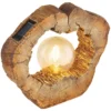 Globo LED-Solarleuchte 1-flammig Holzoptik (HxBxT) 25,5 X 30,5 X 8,5 Cm