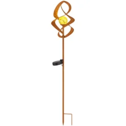 Globo LED-Solarleuchte 1-flammig Rostfarben Ø 14,5 Cm / Höhe 90 Cm