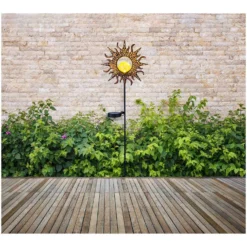 Globo LED-Solarleuchte Sonne 1-flammig Schwarz-Rost 81 X 24 Cm -Lampen & Leuchten affär 573943 3