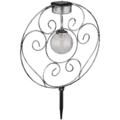 Globo LED-Solarleuchte 1-flammig Silberfarben (HxBxT) 41 X 30 X 8,5 Cm -Lampen & Leuchten affär 573945 5