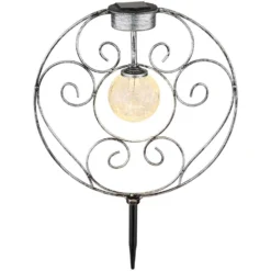 Globo LED-Solarleuchte 1-flammig Silberfarben (HxBxT) 41 X 30 X 8,5 Cm -Lampen & Leuchten affär 573945 6