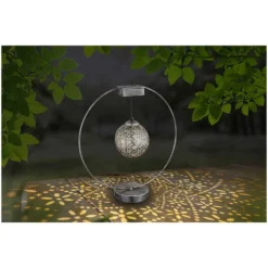 Globo LED-Solarleuchte 1-flammig Silberfarben (HxBxT) 32,5 X 30 X 10 Cm -Lampen & Leuchten affär 573947 3