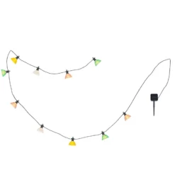 Globo Solar-Lichterkette 10-flammig Schwarz Matt Länge 360 Cm