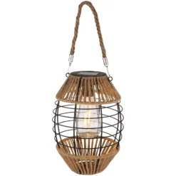 Globo LED-Solarleuchte 1-flammig Schwarz Matt Ø 16,5 Cm / Höhe 40,5 Cm