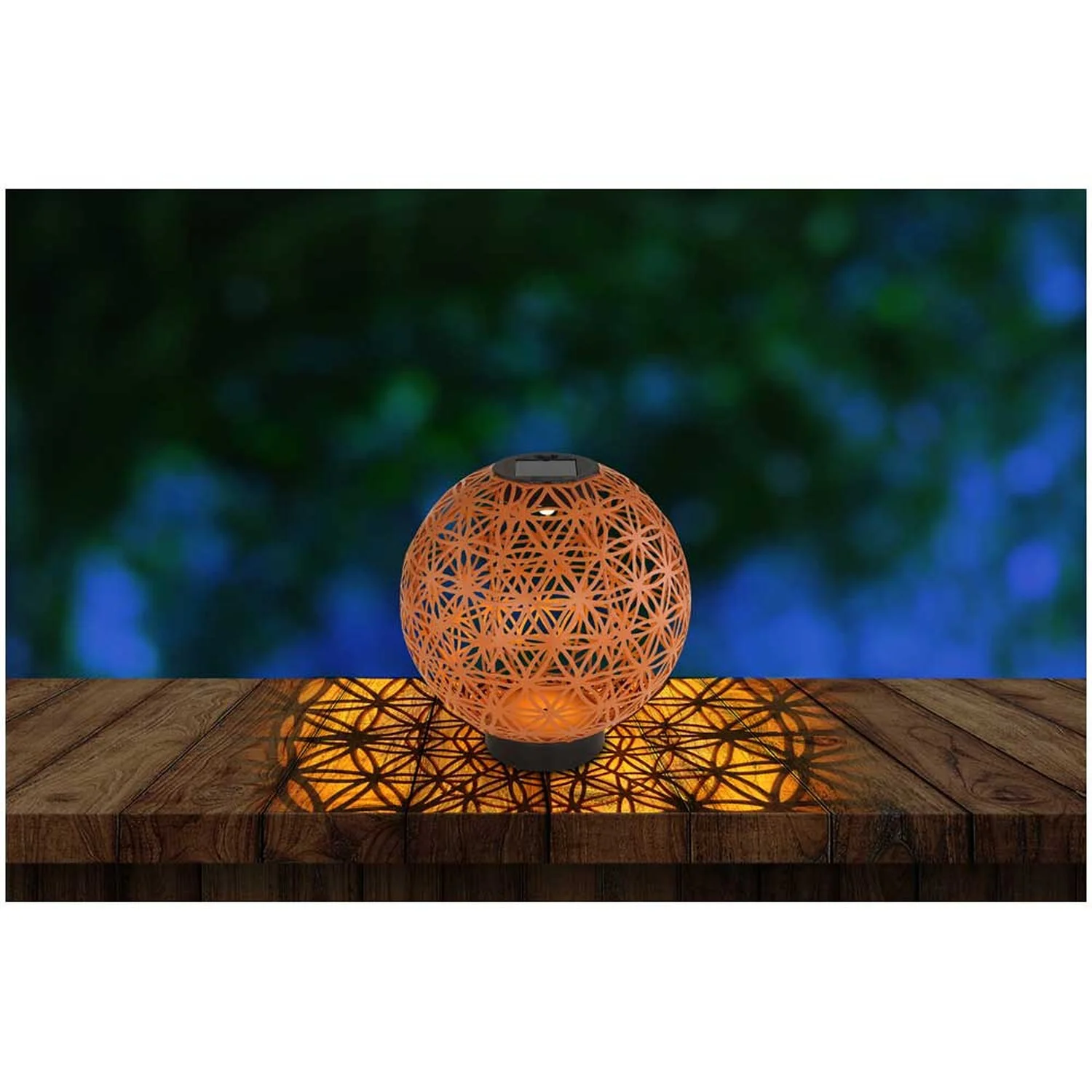 Globo LED-Solarleuchte 1-flammig Schwarz-Rotbraun Ø 20 Cm / Höhe 21 Cm 2 Globo LED-Solarleuchte 1-flammig Schwarz-Rotbraun Ø 20 Cm / Höhe 21 Cm – Bild 2