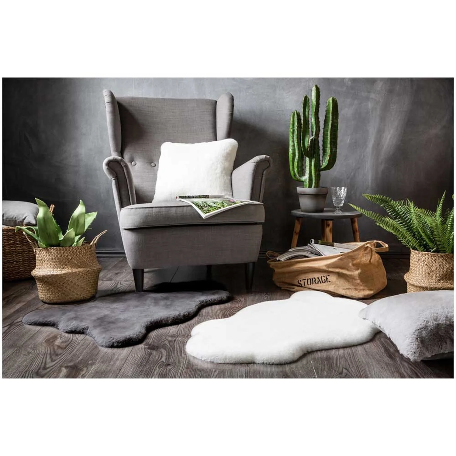 Dekofell Coste Polyester Anthrazit 55 X 80 Cm 2 Dekofell Coste Polyester Anthrazit 55 X 80 Cm – Bild 2