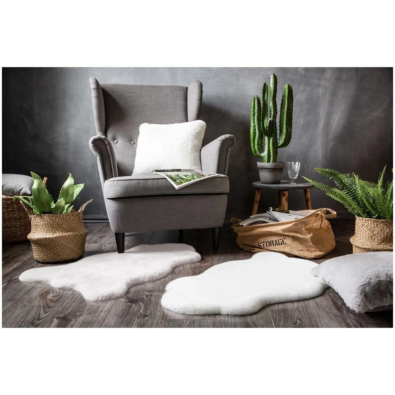 Dekofell Coste Polyester Weiss 55 X 80 Cm 2 Dekofell Coste Polyester Weiss 55 X 80 Cm – Bild 2