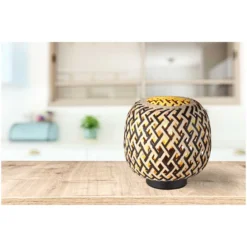 Globo Tischleuchte Colly E27 Schwarz-Natur 15 W