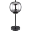 Globo Tischleuchte Blacky E14 Metall Schwarz Mit Glas Ø 18,5 Cm / Höhe 45 Cm