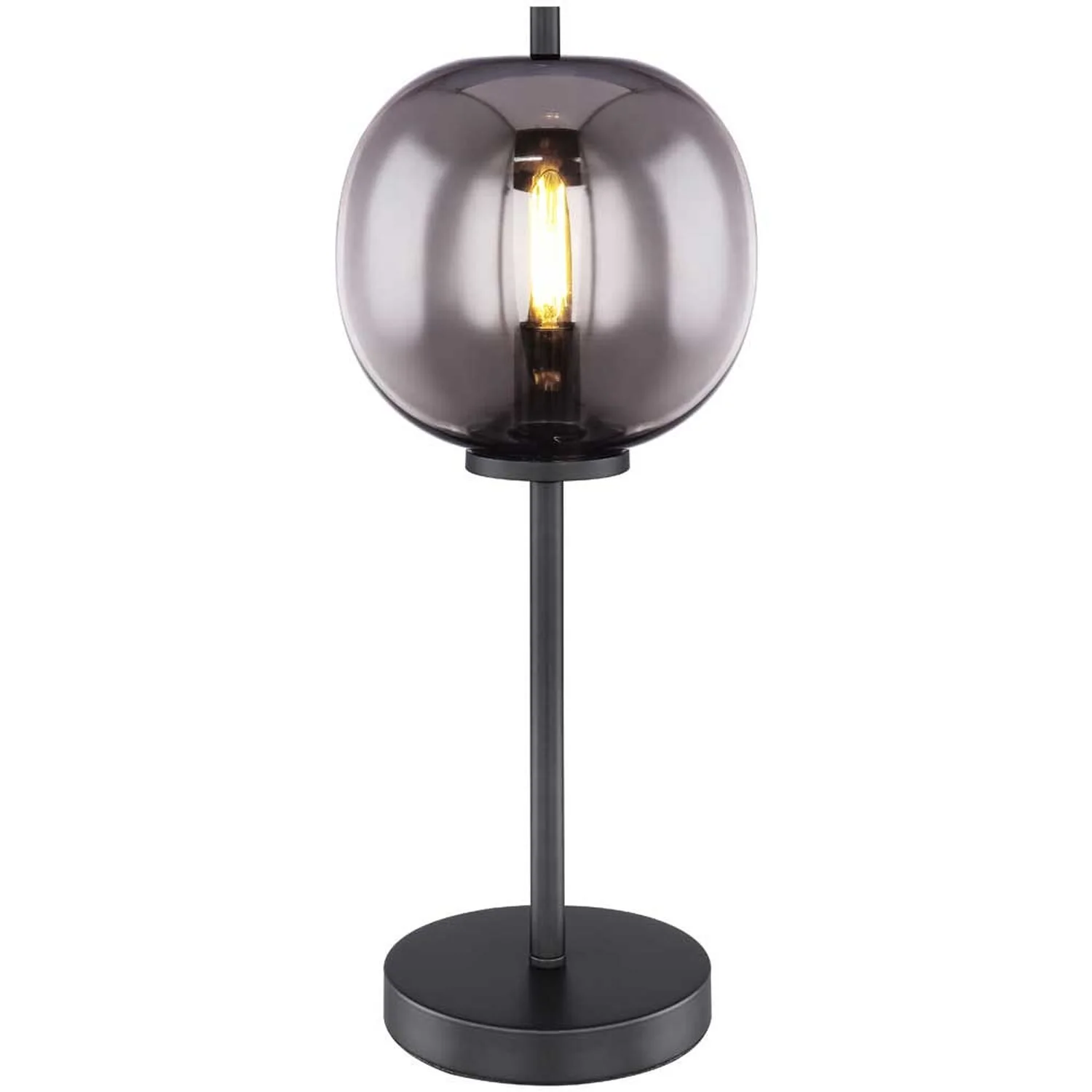 Globo Tischleuchte Blacky E14 Metall Schwarz Mit Glas Ø 18,5 Cm / Höhe 45 Cm 2 Globo Tischleuchte Blacky E14 Metall Schwarz Mit Glas Ø 18,5 Cm / Höhe 45 Cm – Bild 2