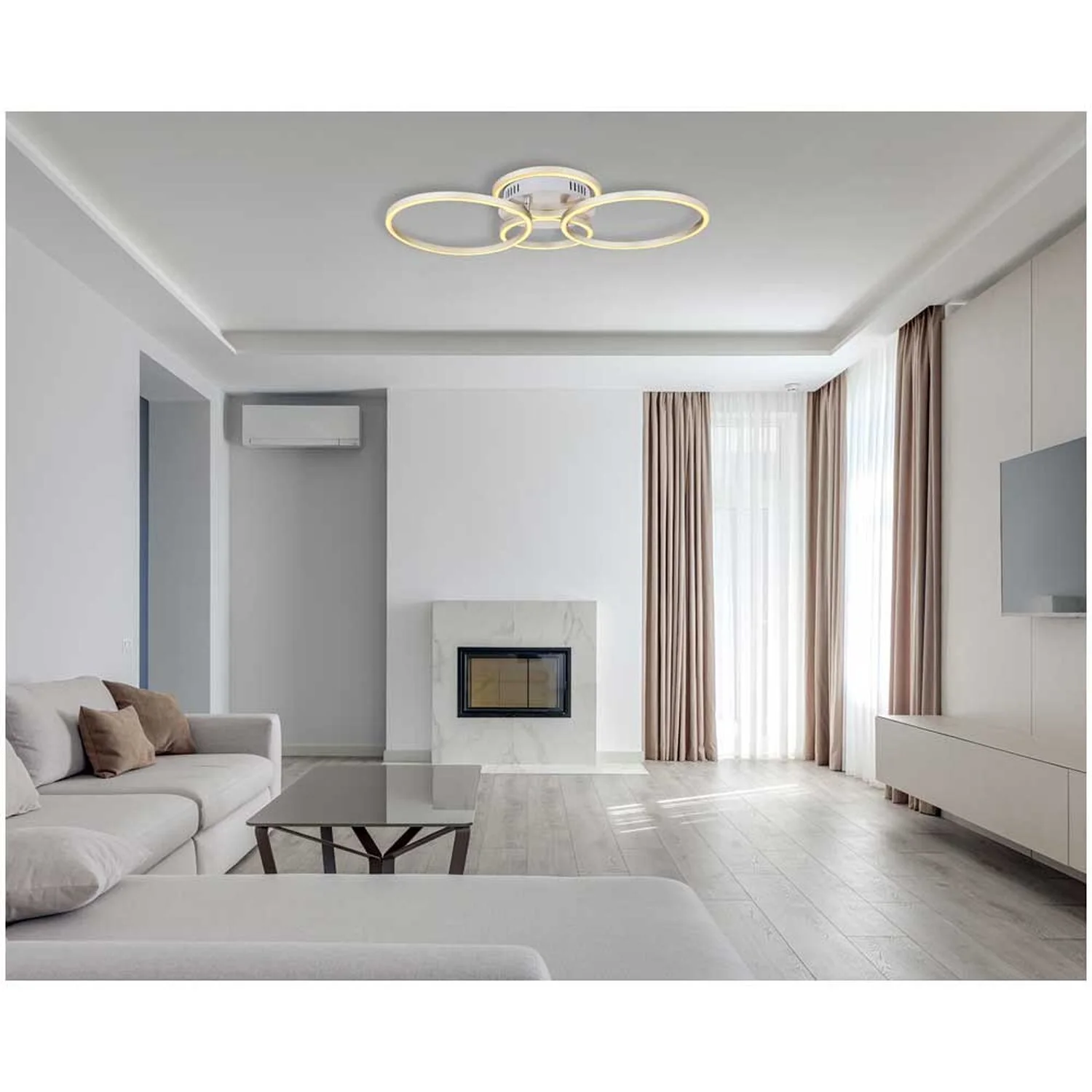 Globo Deckenleuchte Metall Nickel Matt 40,6 X 65,5 Cm 40 W / 1'960 Lm 7 Globo Deckenleuchte Metall Nickel Matt 40,6 X 65,5 Cm 40 W / 1'960 Lm – Bild 7