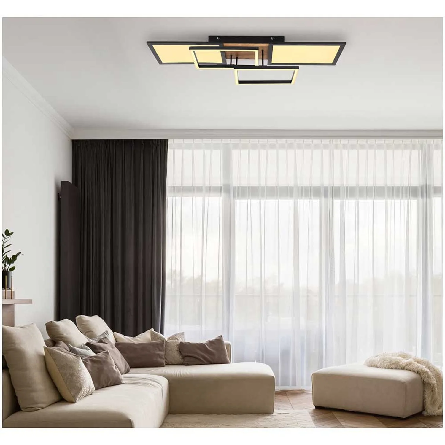 Globo Deckenleuchte Denis Metall Schwarz 28 X 70 Cm 36 W / 2'200 Lm 6 Globo Deckenleuchte Denis Metall Schwarz 28 X 70 Cm 36 W / 2'200 Lm – Bild 6