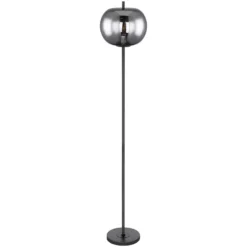 Globo Stehleuchte Blacky E27 Metall Schwarz Mit Glas Ø 30 Cm / Höhe 160 Cm