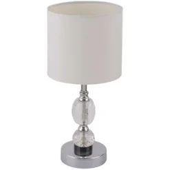 Globo Tischleuchte E14 Metall Chrom-Weiss Ø 21 Cm / Höhe 47 Cm