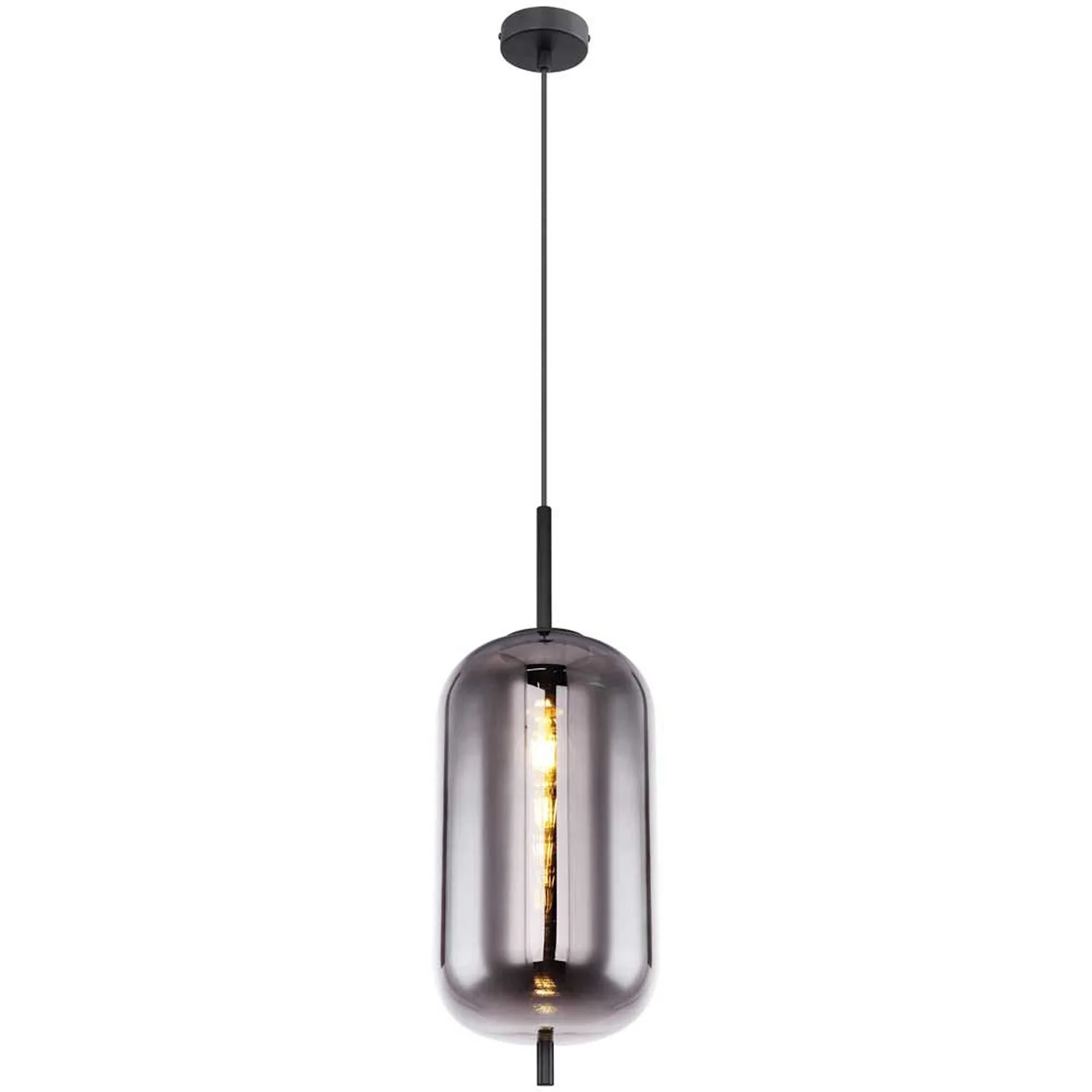 Globo Hängeleuchte Blacky E27 Metall Schwarz Mit Glas Ø 22 Cm / Höhe 120 Cm 1 Globo Hängeleuchte Blacky E27 Metall Schwarz Mit Glas Ø 22 Cm / Höhe 120 Cm