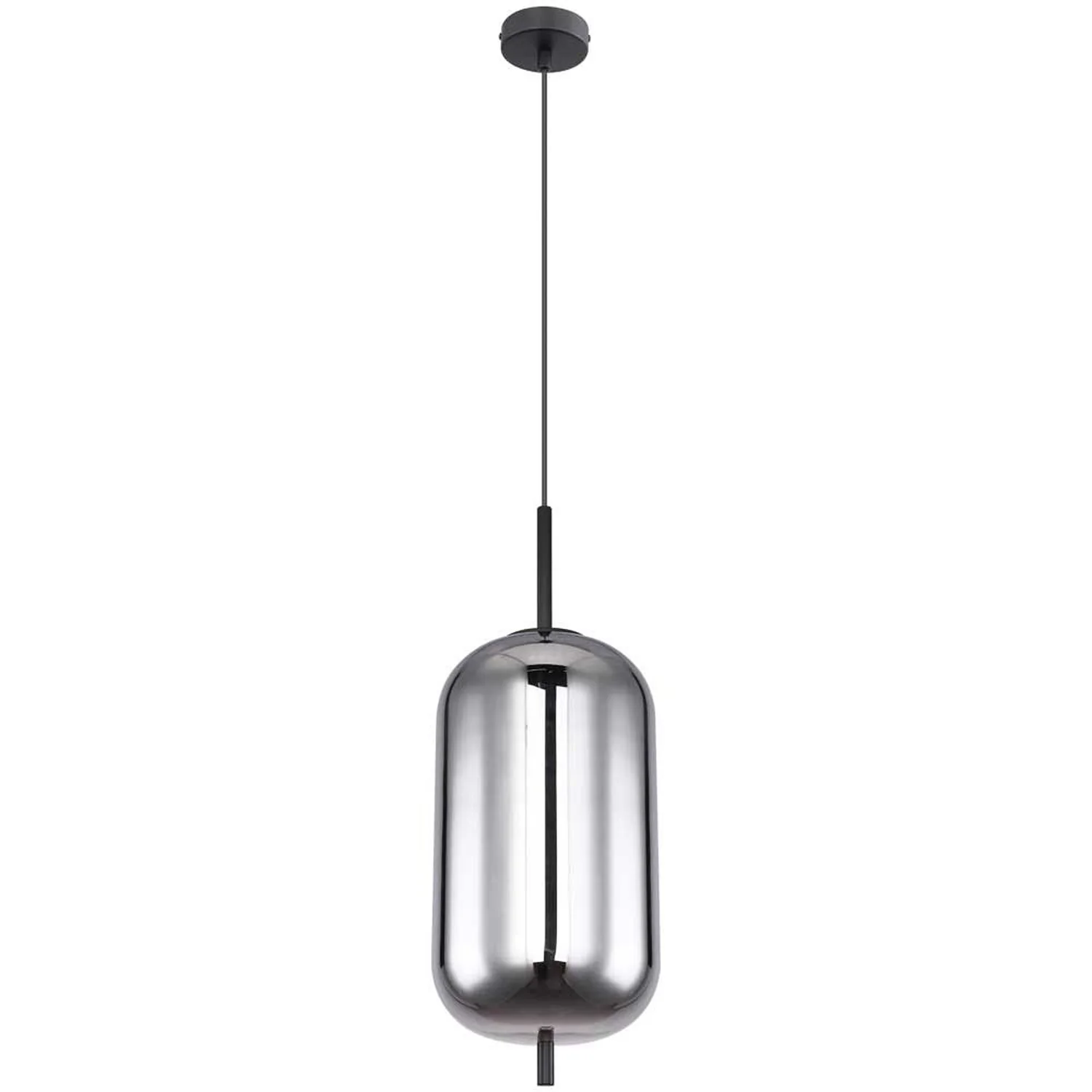 Globo Hängeleuchte Blacky E27 Metall Schwarz Mit Glas Ø 22 Cm / Höhe 120 Cm 2 Globo Hängeleuchte Blacky E27 Metall Schwarz Mit Glas Ø 22 Cm / Höhe 120 Cm – Bild 2