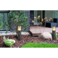 Globo Aussenleuchte Xeloo E27 Edelstahl Schwarz Matt Mit Sensor Höhe 50 Cm -Lampen & Leuchten affär 577783 10