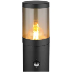 Globo Aussenleuchte Xeloo E27 Edelstahl Schwarz Matt Mit Sensor Höhe 50 Cm -Lampen & Leuchten affär 577783 4