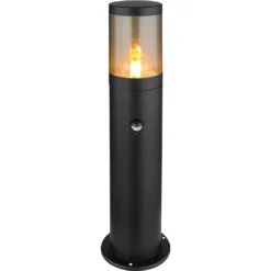 Globo Aussenleuchte Xeloo E27 Edelstahl Schwarz Matt Mit Sensor Höhe 50 Cm -Lampen & Leuchten affär 577783 7