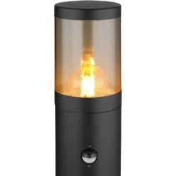 Globo Aussenleuchte Xeloo E27 Edelstahl Schwarz Matt Mit Sensor Höhe 50 Cm -Lampen & Leuchten affär 577783 9