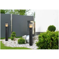 Globo Aussenleuchte Xeloo E27 Edelstahl Schwarz Matt Mit Sensor Höhe 80 Cm -Lampen & Leuchten affär 577784 5