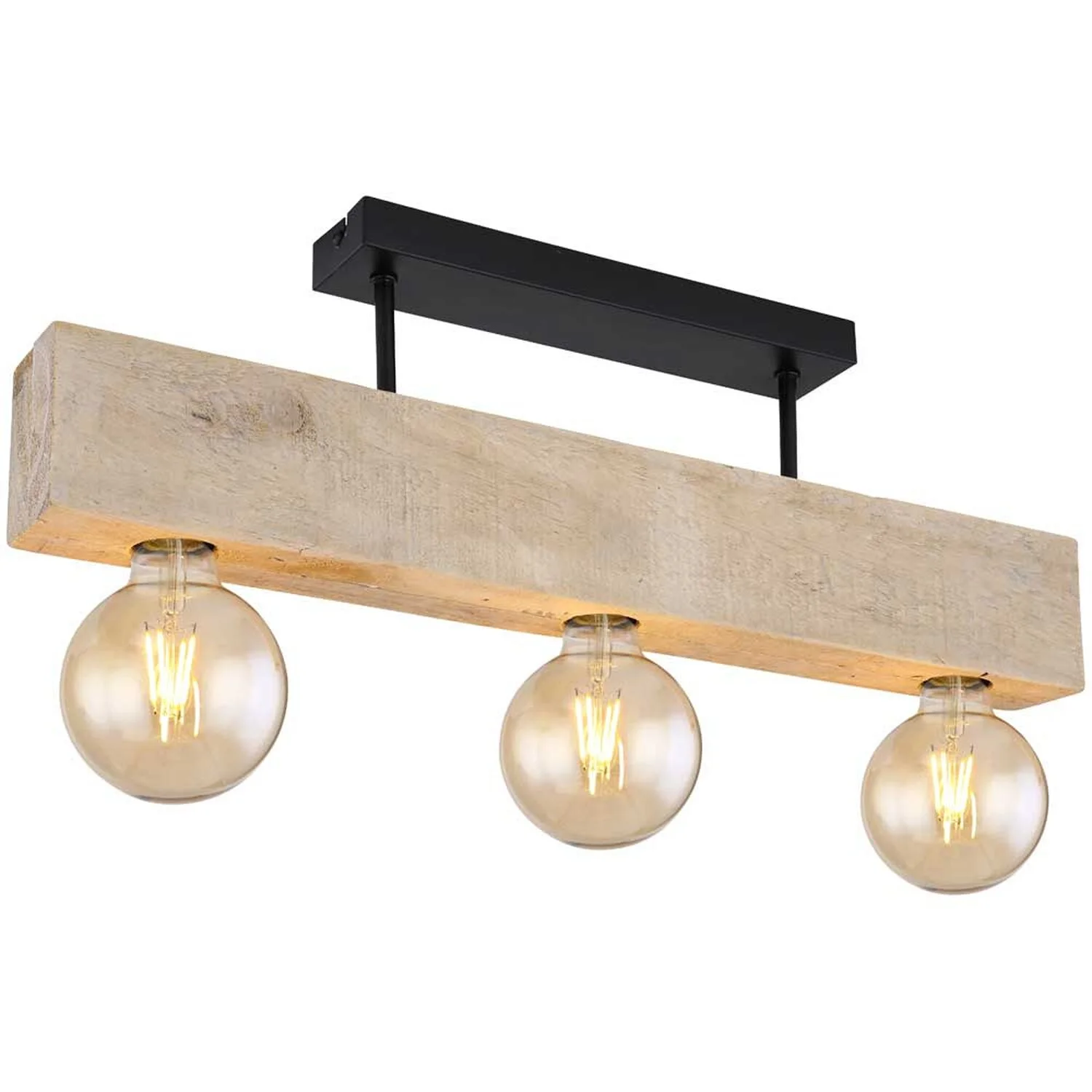 Globo Deckenleuchte Adalie E27 Metall Schwarz Mit Holz 6 X 60 Cm / Höhe 19 Cm 1 Globo Deckenleuchte Adalie E27 Metall Schwarz Mit Holz 6 X 60 Cm / Höhe 19 Cm