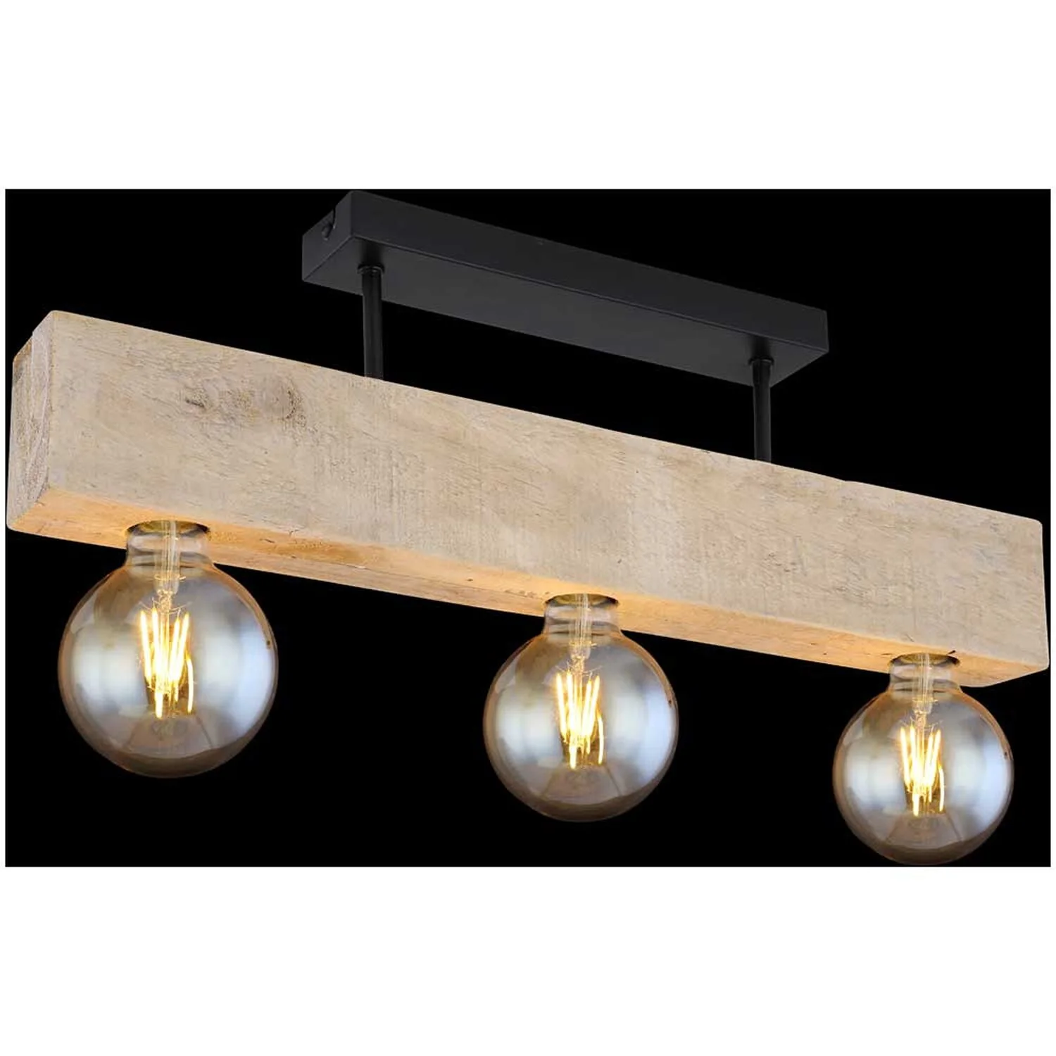 Globo Deckenleuchte Adalie E27 Metall Schwarz Mit Holz 6 X 60 Cm / Höhe 19 Cm 4 Globo Deckenleuchte Adalie E27 Metall Schwarz Mit Holz 6 X 60 Cm / Höhe 19 Cm – Bild 4