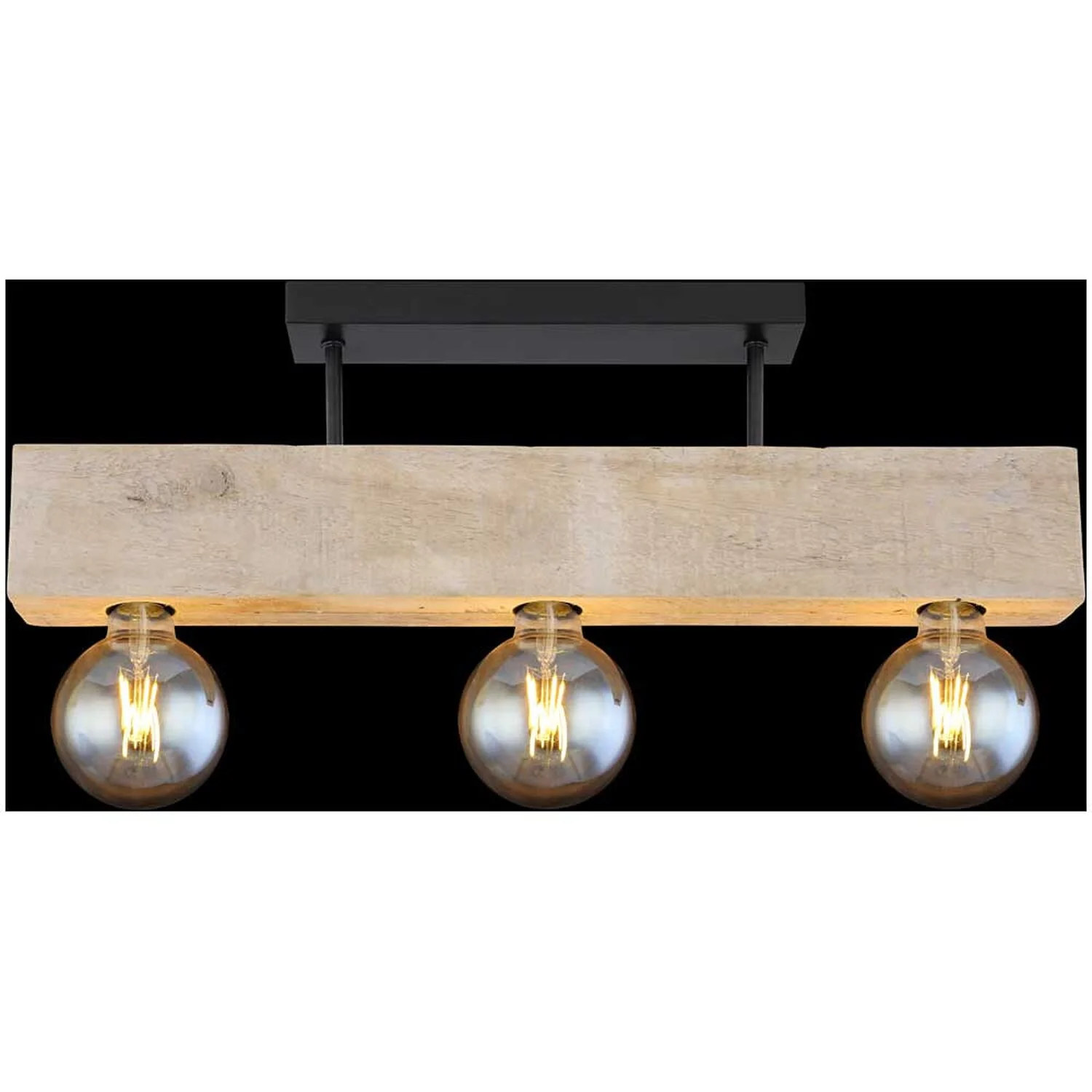 Globo Deckenleuchte Adalie E27 Metall Schwarz Mit Holz 6 X 60 Cm / Höhe 19 Cm 6 Globo Deckenleuchte Adalie E27 Metall Schwarz Mit Holz 6 X 60 Cm / Höhe 19 Cm – Bild 6